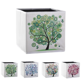 

DIY Diamond Painting Storage Box Tree Pattern Organizer Bin Sundries Container Home Decor For Storing Pens, Brushes