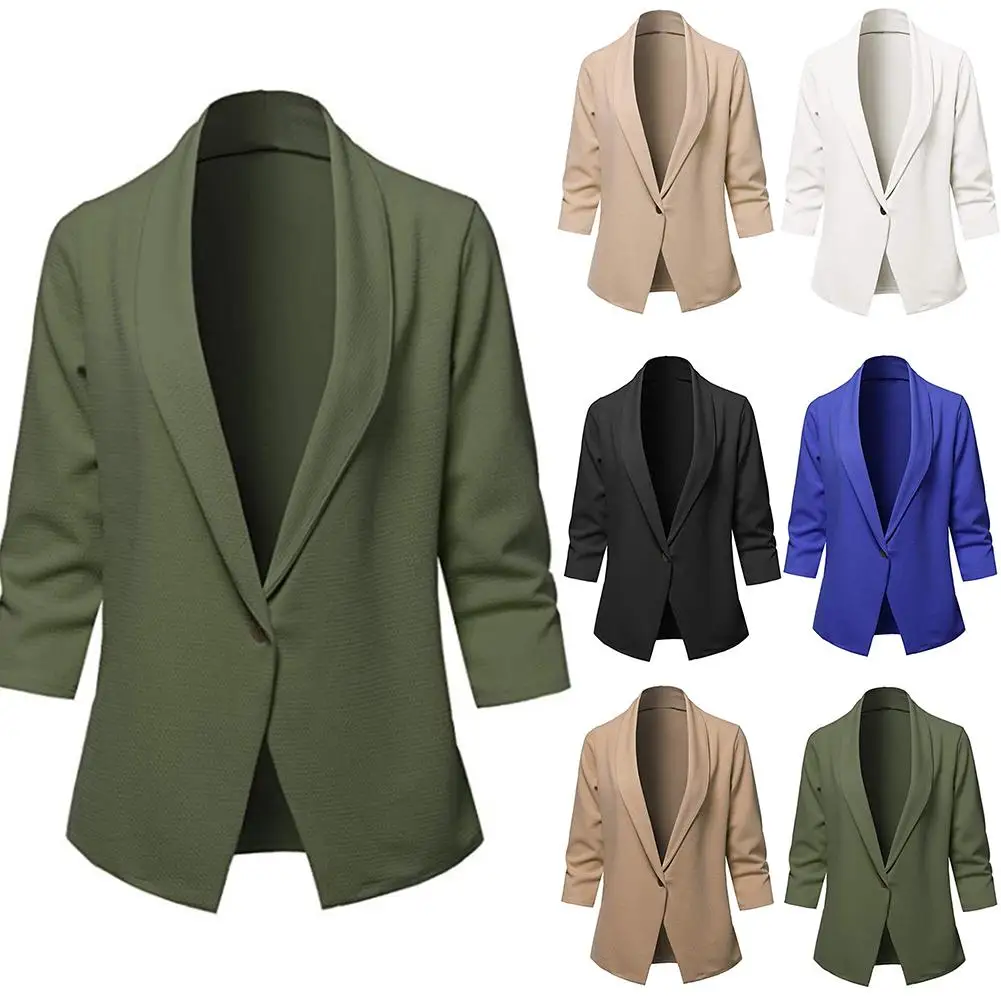 

TOP QUALITY New Fashion 2019 Designer Blazer Jacket Women's Slim Fit 3/4 Sleeve Office Suit Jacket Coat Blazer size S-XXXL