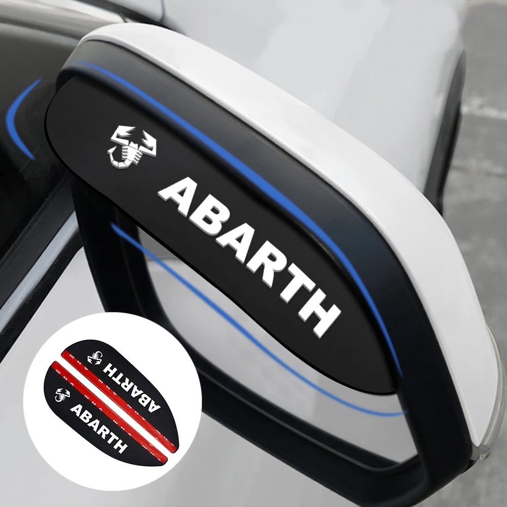 

2PCS Car Side Rear View Mirror soft rubber Rain Eyebrow Visor Look Sun Shade Auto Accessories For abarth 500 stilo ducato palio