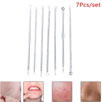 

7Pcs Stainless Steel Blackhead Remover Tool Kit Professional Blackhead Acne Comedone Pimple Blemish Extractor Beauty Tools