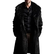 2021 Autumn Winter Long Coat Male Faux Fur Coat Men Warm Unisex Fur Black Jacket Female Plush Brown Coat Plus Size Outwear #t3g