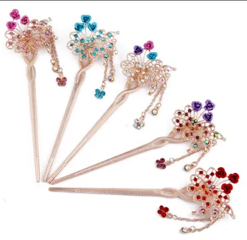 

Fashion Classical Classic Retro Fringed Butterfly Headdress Rose Hair clip Hanfu Accessories Tweezers