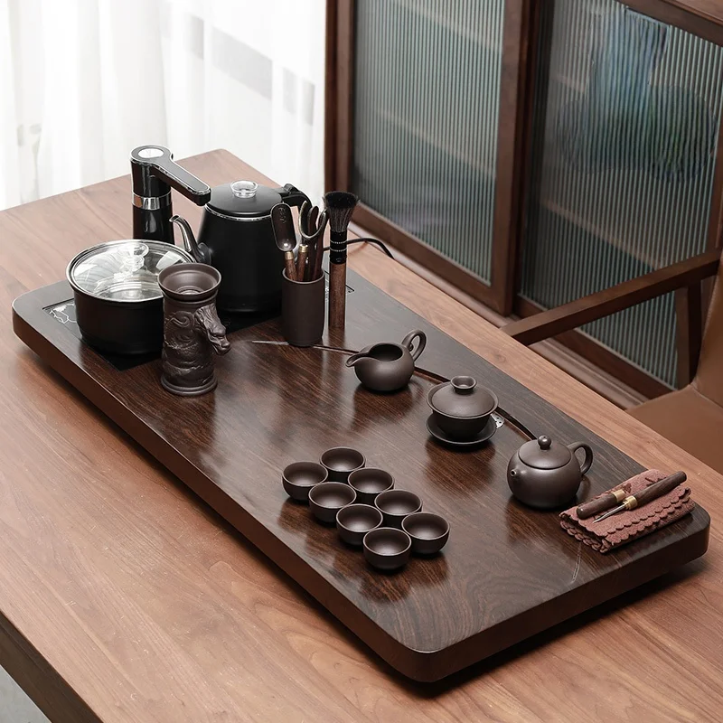 Light Luxury High-End Automatic Integrated Solid Wood Tea Tray Kung Fu Tea Set Home Living Room Chinese Style Small Table