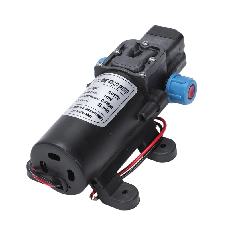 

Black DC 12V 60W high-pressure mini membrane water pump automatic shutdown 5L / min Retail