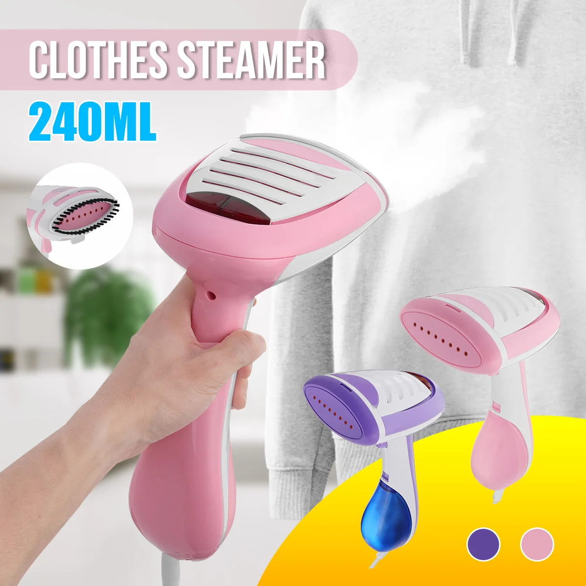 

Portable Electric Garment Steamer Handheld Clothes Ironing Machine Mini Travel Hanging Steaming Wrinkle Remover Iron Cloth Brush