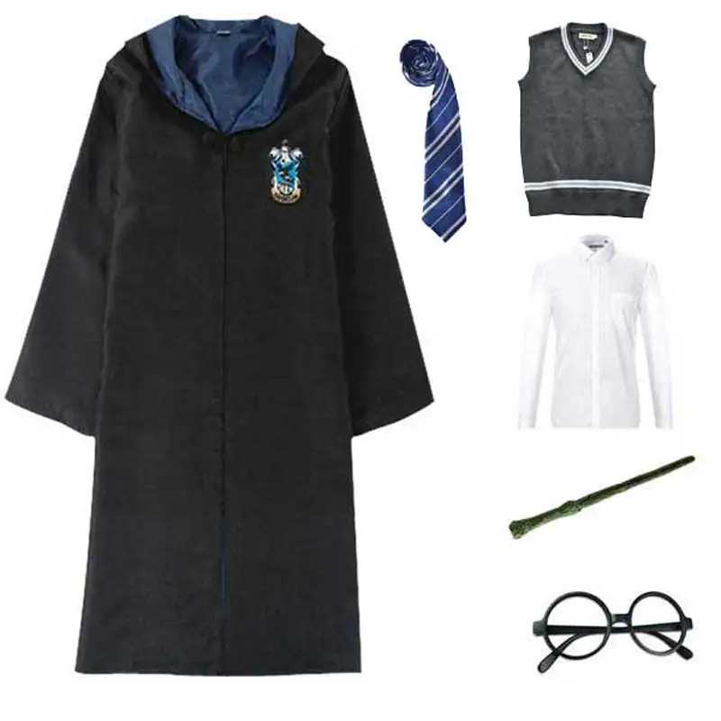 Gryffindor Slytherin Hufflepuff Ravenclaw костюм для взрослых детей Harrise школьный халат Плащ Botters Хэллоуин Косплей Костюм