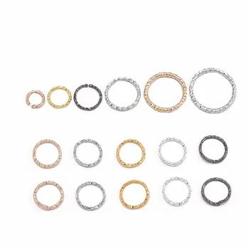 

100 unids/lote 8 10 15 20 18 20 mm plata anillos de oro salto torcido redondo anillos de Split conectores para joyería Diy encon