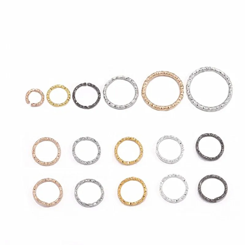 

100pcs / lot 8 10 15 20 18 20mm Twisted Round Split Rings Connectors For Diy Jewelry Silver Gold Circle Rings Jump Fi