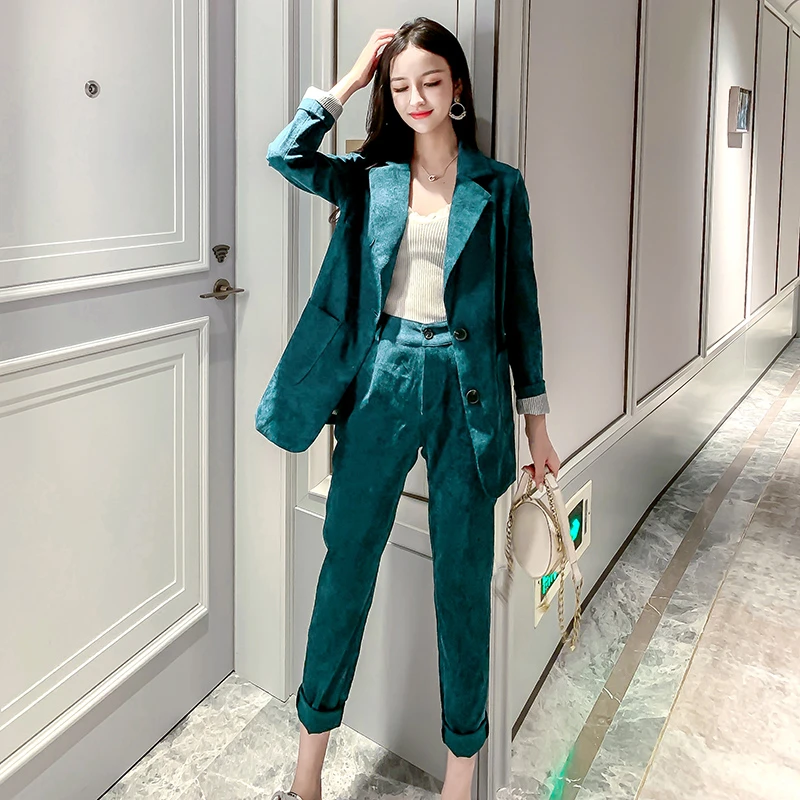 Corduroy pant suit womens Clearance