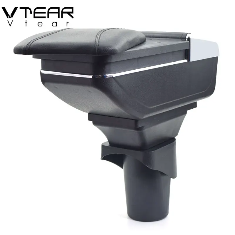 

Vtear For Nissan micra/March car armrest box leather arm rest car-styling center centre console storage rotatable accessories 16