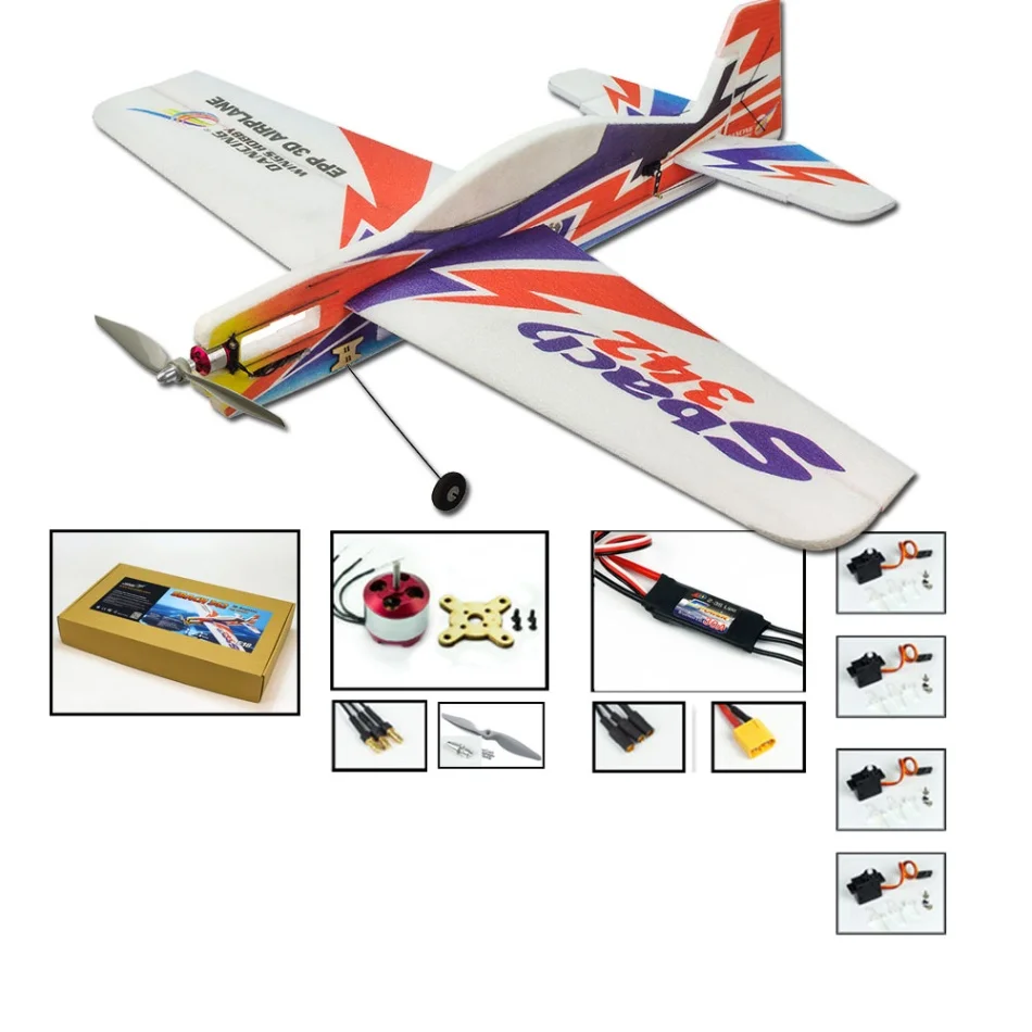 E1804 EPP RC самолет 1000 мм с электропитанием SBACH342 RC самолет в разобранном виде PNP версия DIY Летающая модель игрушки подарки детям - Цвет: With Motor ESC