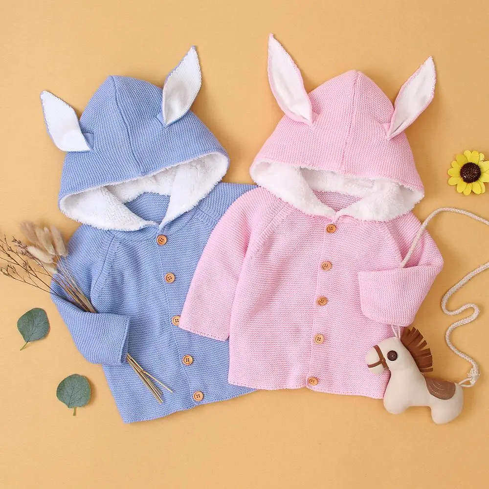 

Girl Sweaters Rompers Wool Knitting Newborn Infant Baby Girl Boy Winter Warm Coat Knit Outwear Hooded Jumpsuit #C