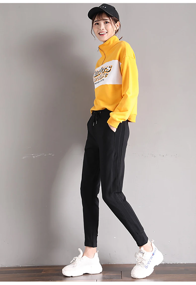 Sweatpants For Women Elastic Waist With Drawstring Lady Trousers Streetwear Pantalones De Mujer Pockets Sashes New Ladies Pants