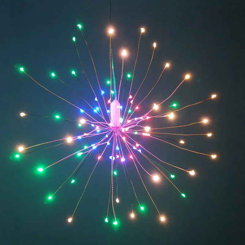 DIY фейерверк фестиваль Висячие Звездные огни 100-200 светодиодов медная сказочная гирлянда Рождественские наружные огни для спальни Вечерние - Emitting Color: multicolor