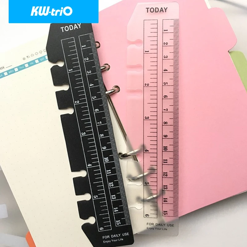 KW-triO Creative Loose Leaf Notebook Bookmark Ruler Index Ruler Separator Mark Flexible Measurement Portable A5 A6 A7 3pcs