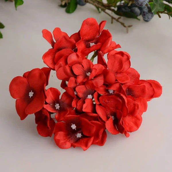 Искусственная гортензия букет цветок, шелковые цветы с бесплатным стержнем для дома украшение для свадьбы подарок Лучшая цена