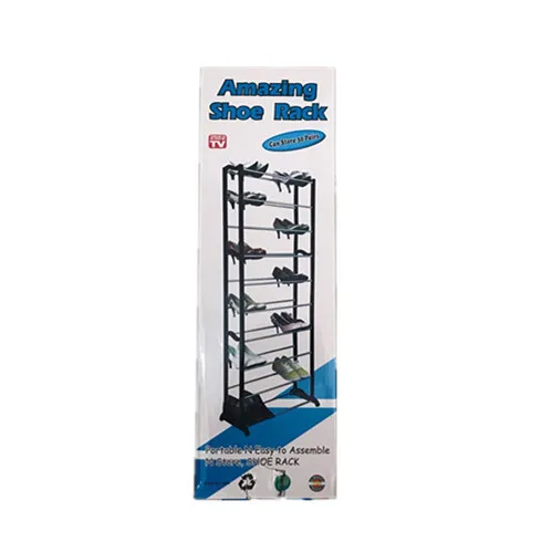 

Shoe Rack Multi-functional Combination Shoe Rack Amazing Shoe Rack Ten-Layer Shoe Rack Black And White with Pattern