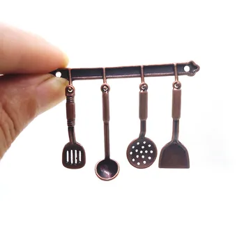 

5pcs Kitchen Dollhouse Miniature 1:12 Dollhouse Accessories Kitchen Dollhouse Spoon Shovel Cookware Tools Diy Accessories Kit