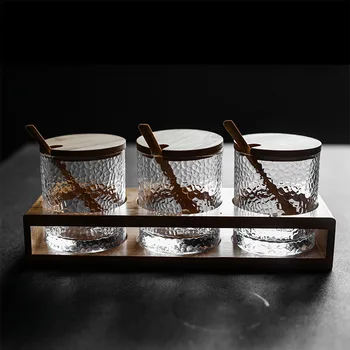 

Glass Seasoning Boxes Spices Storage Box Kruidenpotjes Salt and Pepper Kitchen Bottle Spice Jar