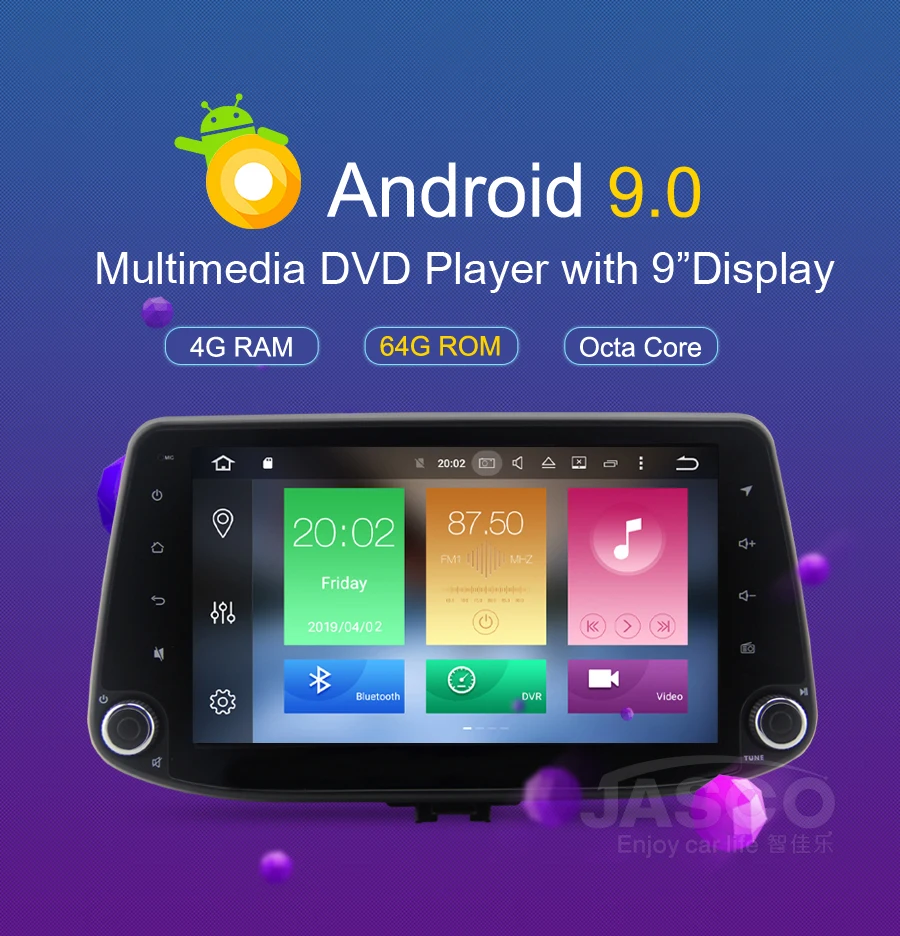 Best 4GB Android 9.0 Car Stereo DVD Player GPS Glonass Navigation For Hyundai i30 2016 2017 Video Multimedia Radio headunit 0