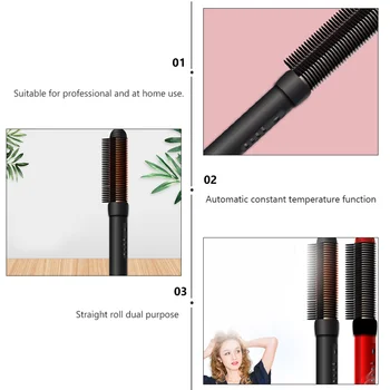 

Anti-scalding Hair Curler Adjustable Temperature Hair Curler Household Hair Curling Stick with EU Plug for Salon Home Use (Black