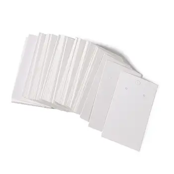 

100Pcs White Paper Earring Card with Three Holes Earring Hang Tag Jewelry Display Packing Card 90x50mm