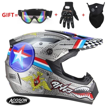 

Motorcycle cross for motorcycle helmet down MTB DH off road motorcycle cross racing helmet point with goggles gloves mask