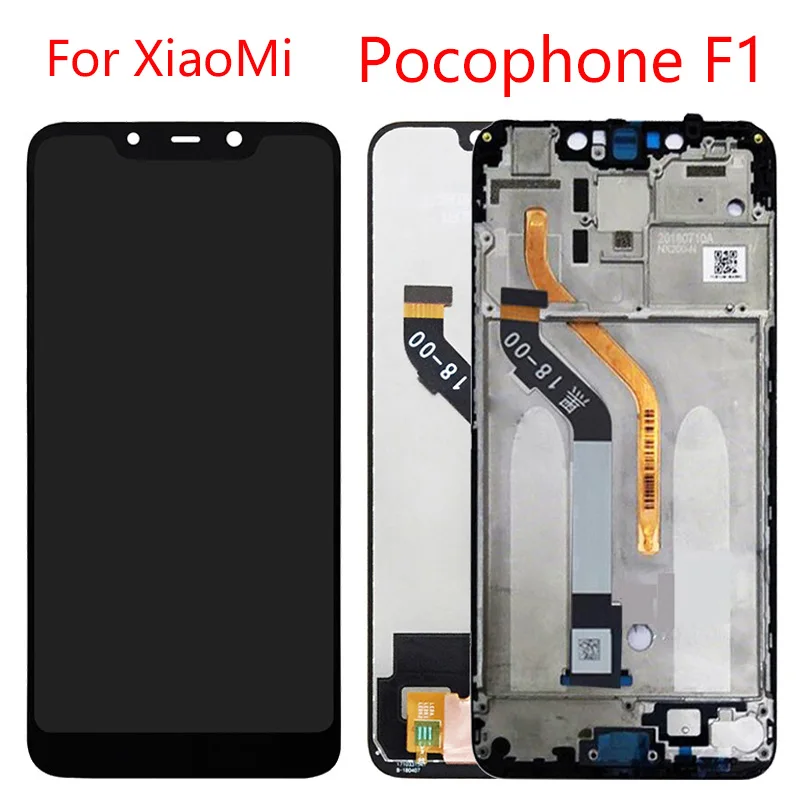 Оригинальный ЖК дисплей Poco F1 для Xiaomi Pocophone экран с рамкой сенсорный 10 дюймов