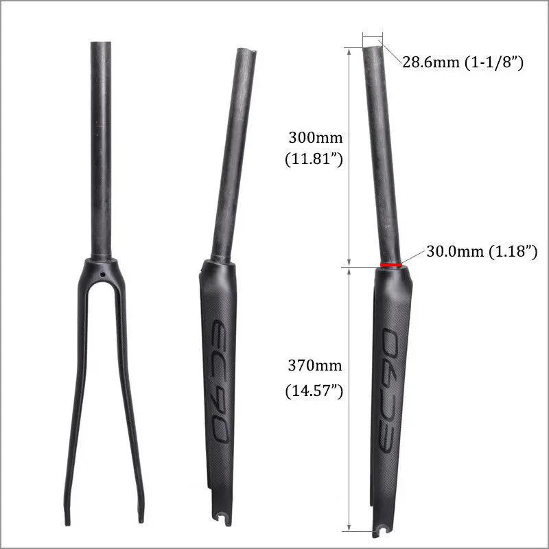 EC90 700C Fork Carbon Fiber Road Bike Fixed Gear Threadless Carbon Fork Straight Steerer Rigid Front Forks 1-18 Superlight (13)