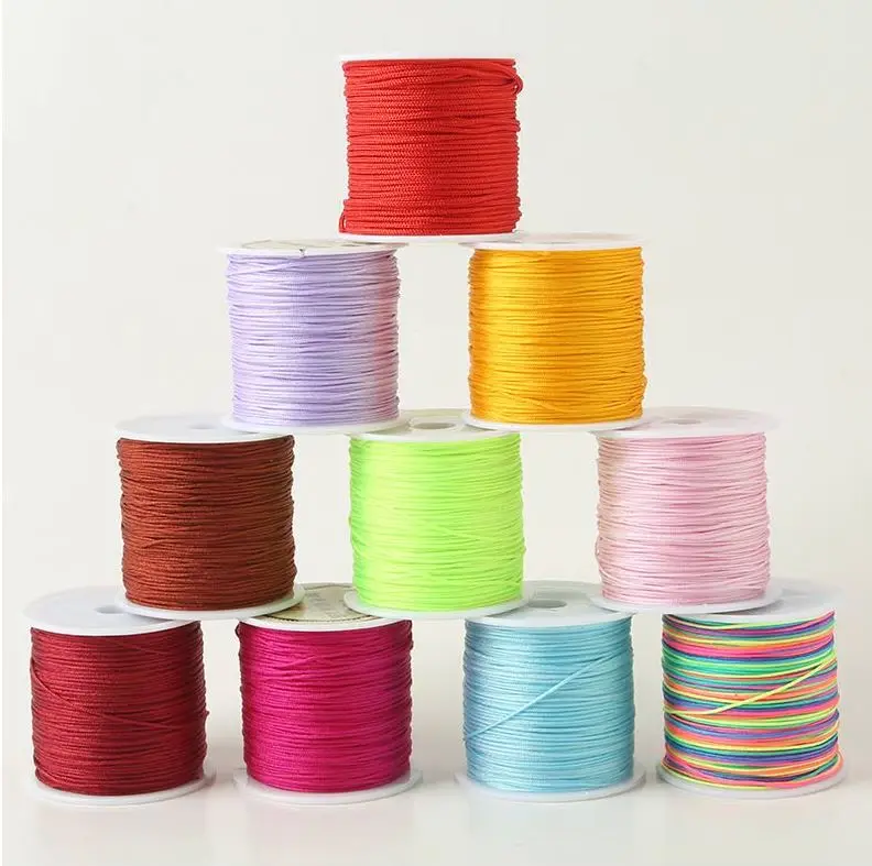 One Stand Paracord Parachute Cords Lanyard Rainbow Rope Corde DIY Bracelet Accessories 50M 1mm Diameter