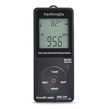 HanRongDa радио FM/AM/AIR радиоуправляемый самолет портативная рация с ремешком Blacklit ЖК-дисплей Кнопка блокировки с наушником чехол для хранения шнура сумка