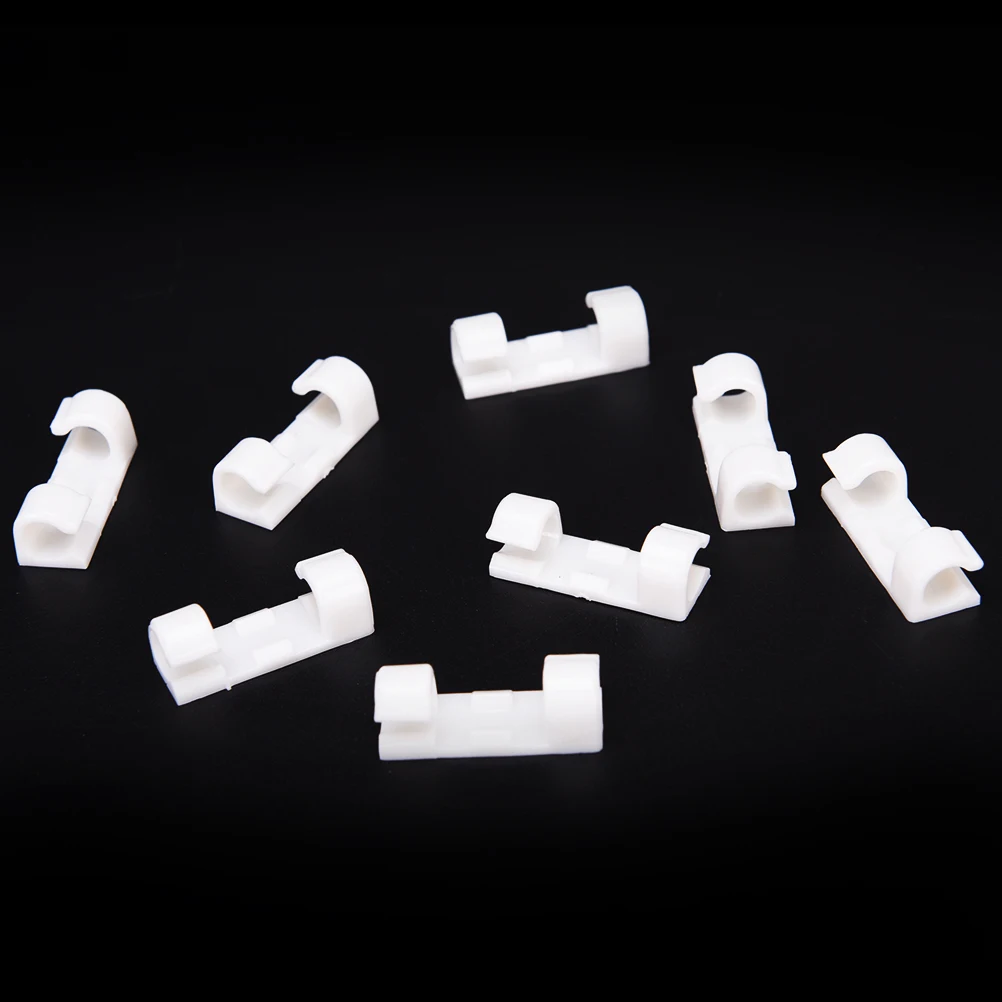 20pcs/lot Wire Fixing Clamp Clip Desktop Wire Clear Up Clips Holder Clamps Cable Clip Device USB Cord Clips Holder Organiser