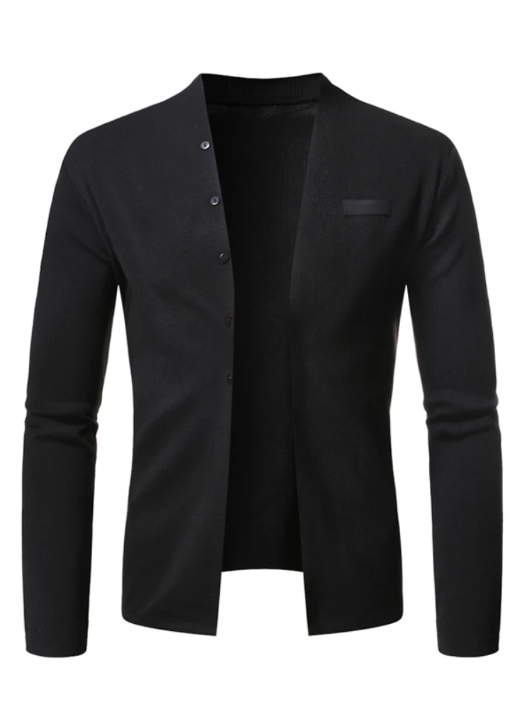 Autumn New Men Sweater Knitting Cardigan Outside Cultivate Fashion Sweater Thin Model Tops
