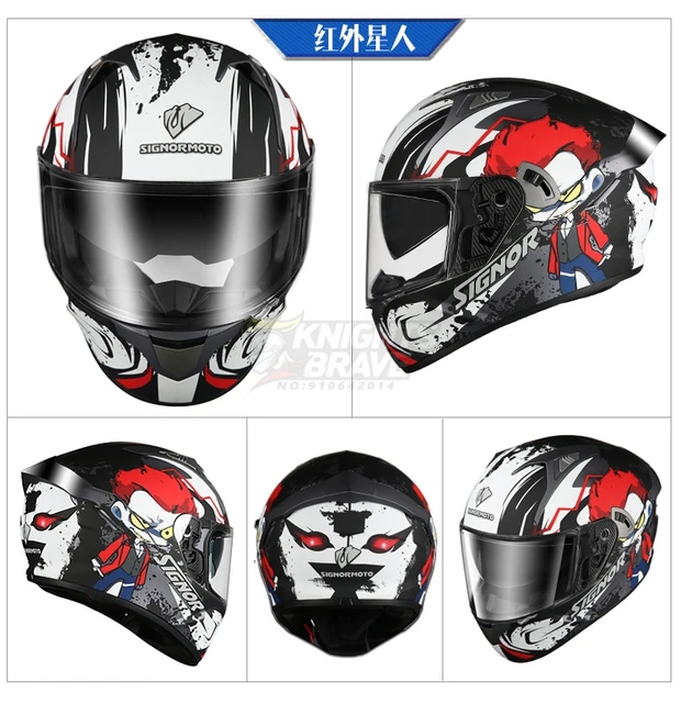 SignorMOTO Full Face Helmet Motorcycle Man Casco Moto Double Lens Helmet  Motorbike Racing Helmet With Bluetooth