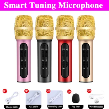 

Microphone Portable Professional Karaoke Condenser Sing Recording Live For Mobile Phone Computer With ECHO Sound Card Microfone