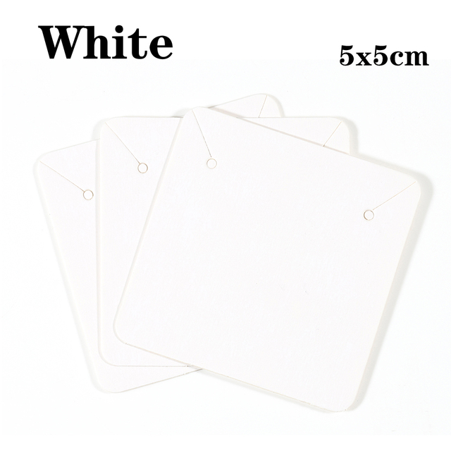 Necklace Earring Display Cards Solid Blank Karft Paper Cards Cardboard Hang Price Tag for Diy Jewelry Retail Packaging