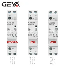 GEYA Din Schiene Montiert Haushalt Modulare AC Schütz für Smart Home Haus Hotel AC220V 2P 16A 20A 25A 2NC 2NO 1NO1NC 50/60Hz