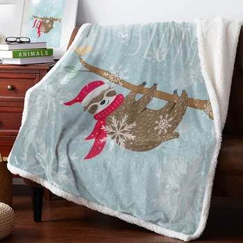 

Sloth Hanging Tree Trunk Snow Bedspread Coverlet Blankets Fleece Throw Cover Wrap Personalized Thick