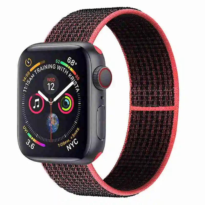 Нейлоновый ремешок для наручных часов Apple Watch 4 серии 3/2/1 38 мм 42 мм из мягкой дышащей ткани, сменный спортивный петля для наручных часов iwatch серии 4 40 мм 44 мм - Цвет ремешка: 5
