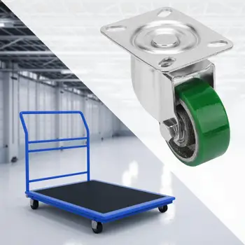 

4Pcs 3 Inch Swivel Caster Wheel for Platform Trolley Heavy Duty Top Plate Hooded PU Rubber Castor Rollers Furniture Hardware