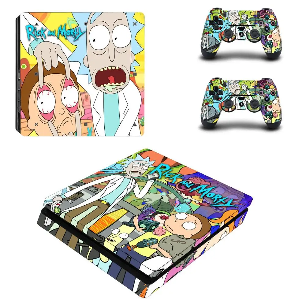 Rick and Morty полное покрытие лицевые панели PS4 тонкая кожа Виниловая наклейка, стикер для консоли Playstation 4 и контроллеров PS4 Slim Skin