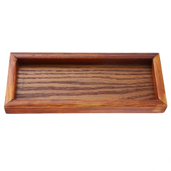

Puseky Solid Wood Rectangular Dinner Plate Wooden Tray Food Rectangular Round Corners Snack Dessert Serving Tray