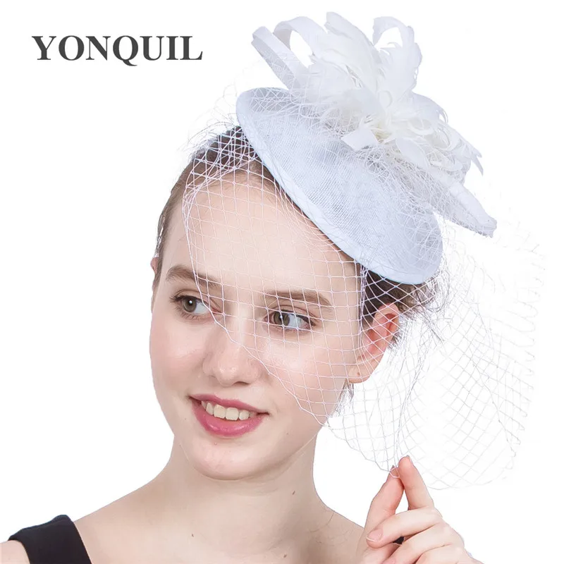 White Fascinator Party Hat 