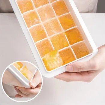 

18 Grid Food Grade Silicone Ice Tray with Lid For Ice Cream Whiskey Cocktail Cold Drink DIY Ice Cube Mold Square Ice Cream Maker