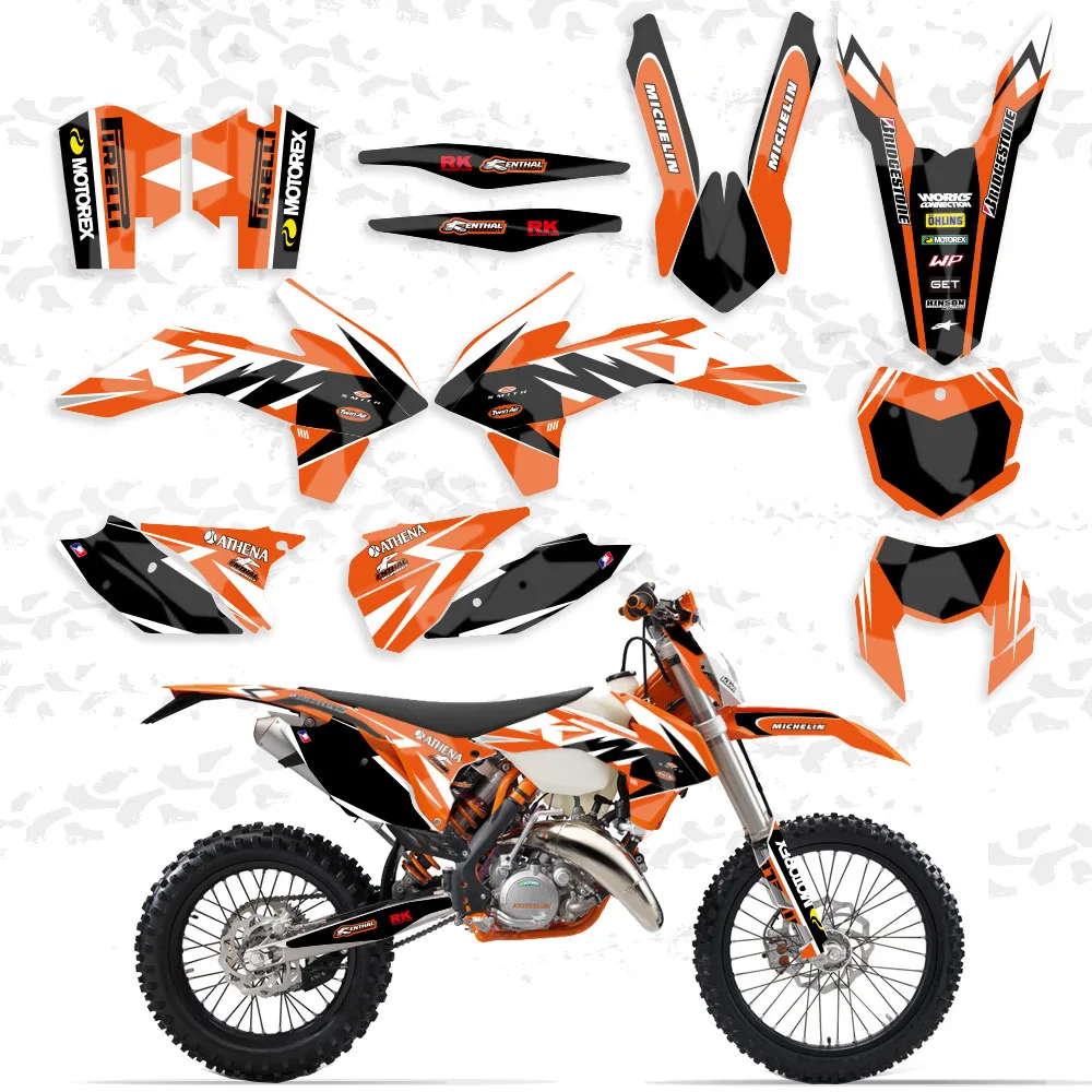 Motorcycle Sticker Decal Customized Graphics Background For Ktm Exc 125 250 300 450 2014 2015