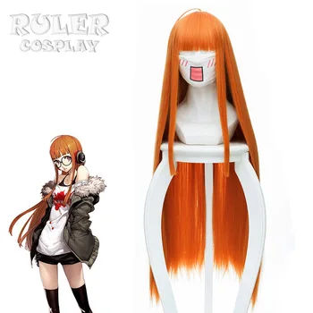 

PS4 Game Persona 5 Futaba Sakura Wig Cosplay Costumes 90cm orange high-grade high temperature silk rose net wig Cosplay
