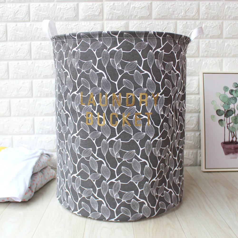 Foldable Floral Print Laundry Bucket Food Storage Container Sundries Organizer