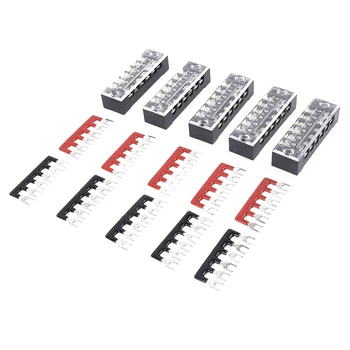 

6Points Screw Terminal Blocks Power Distribution 15A 600V Practical Hot