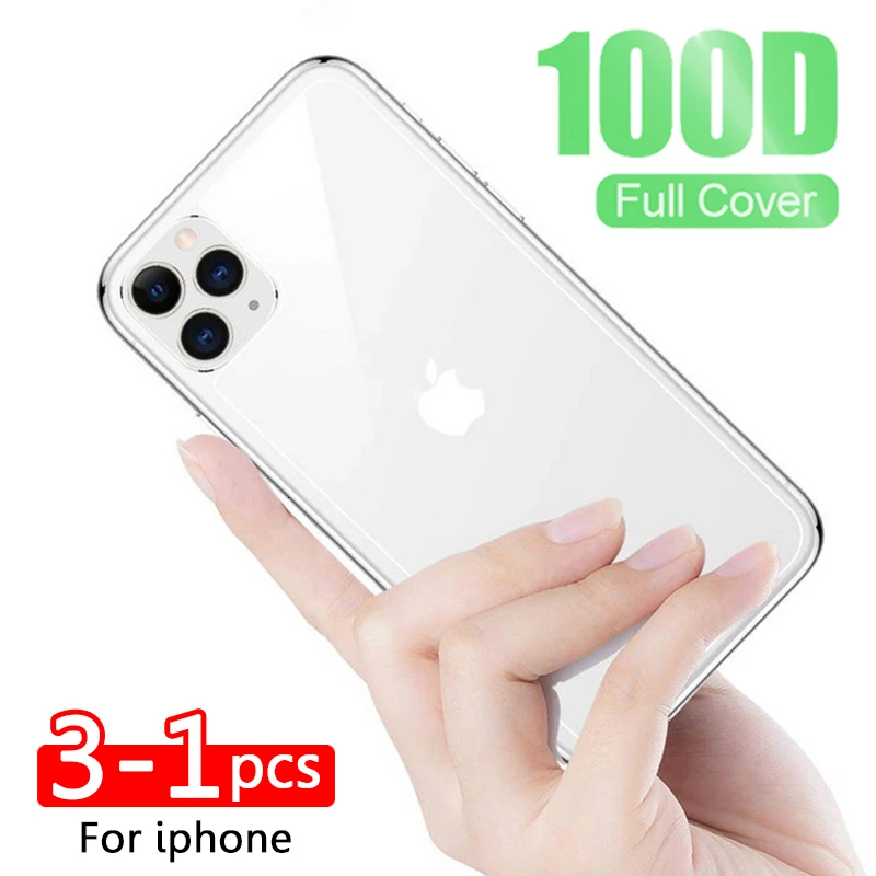 Защитное стекло для iPhone закаленное 11 Pro Max 6 6s 7 8 Plus X Xs Xr 3 1 шт.|Защитные стёкла и