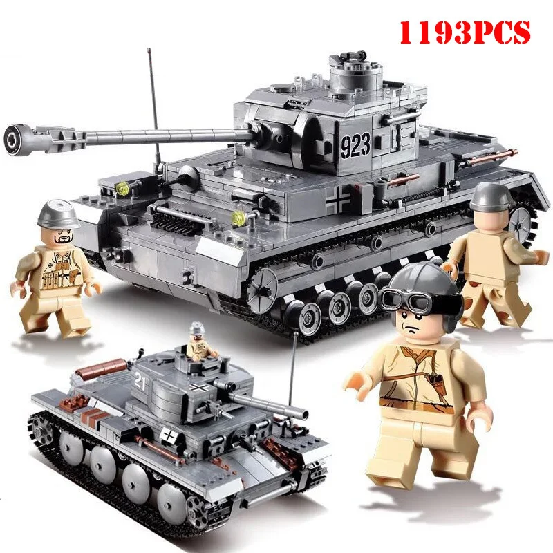 

1193PCS Building Blocks Toy Large Panze Tank Figures Military Army Warld War Compatible Legoings Blocks City Weapon Blicks